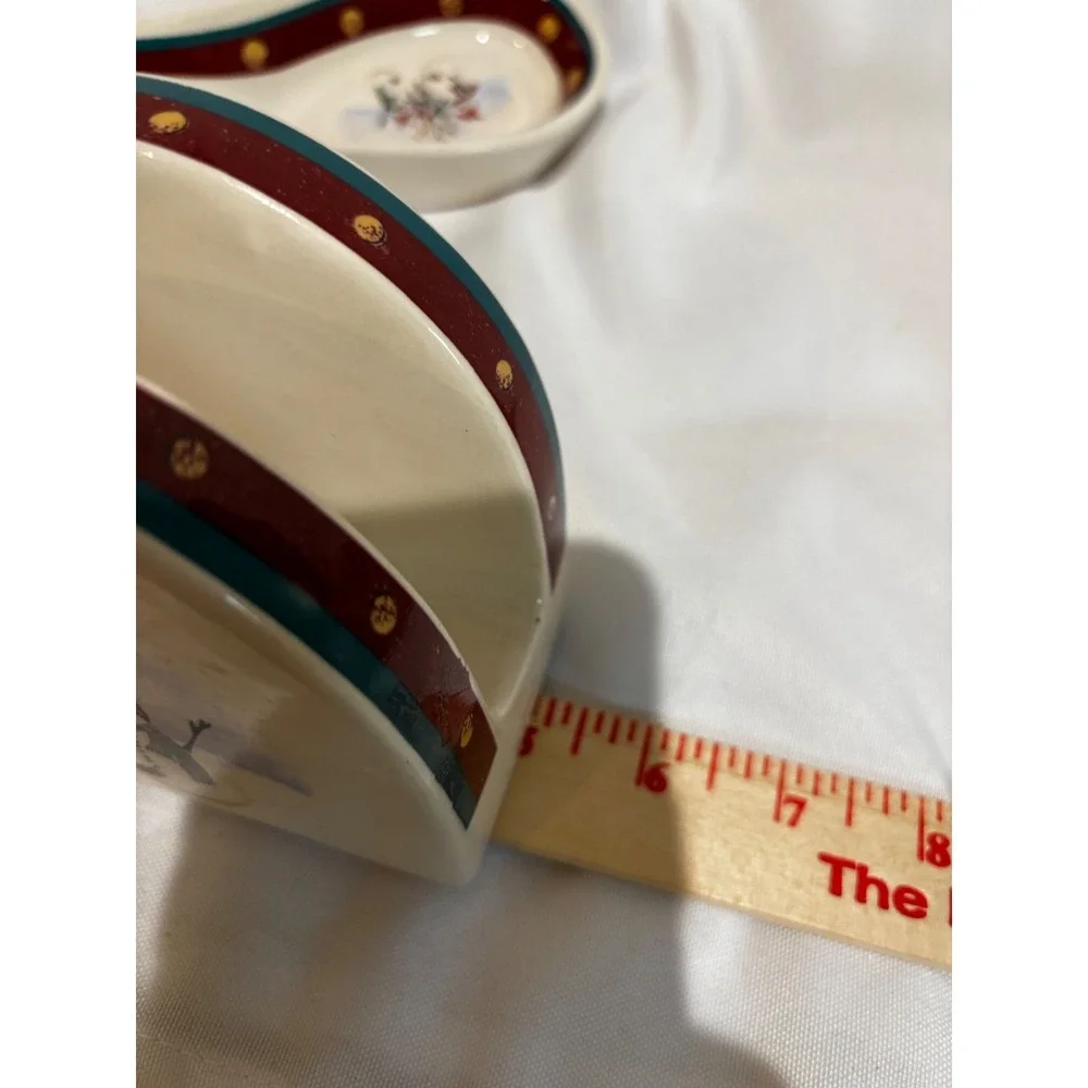 Royal Seasons Napkin spoon sugar‎ creamer Holiday collector stoneware set x-mas